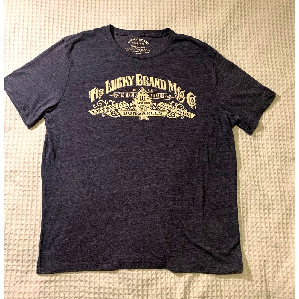 Lucky Brand Graphic Gray Shirt sleeve T-Shirt Sz Large